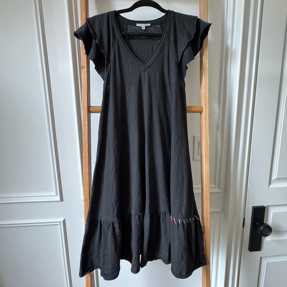 Lisa Todd Short SleeveFree Frills Flutter Sleeve Dress - Black - Size XS - EUC - Picture 1 of 11